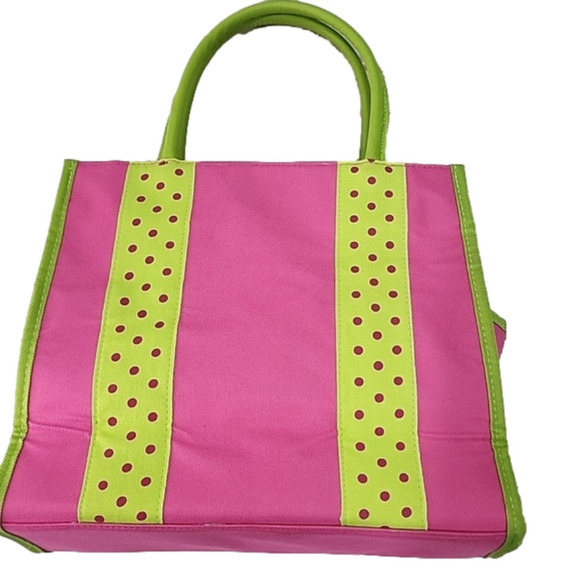 Mww Market Nwot Pink/Lime Green Small Bag, "Born to Shop" - Picture 2 of 6